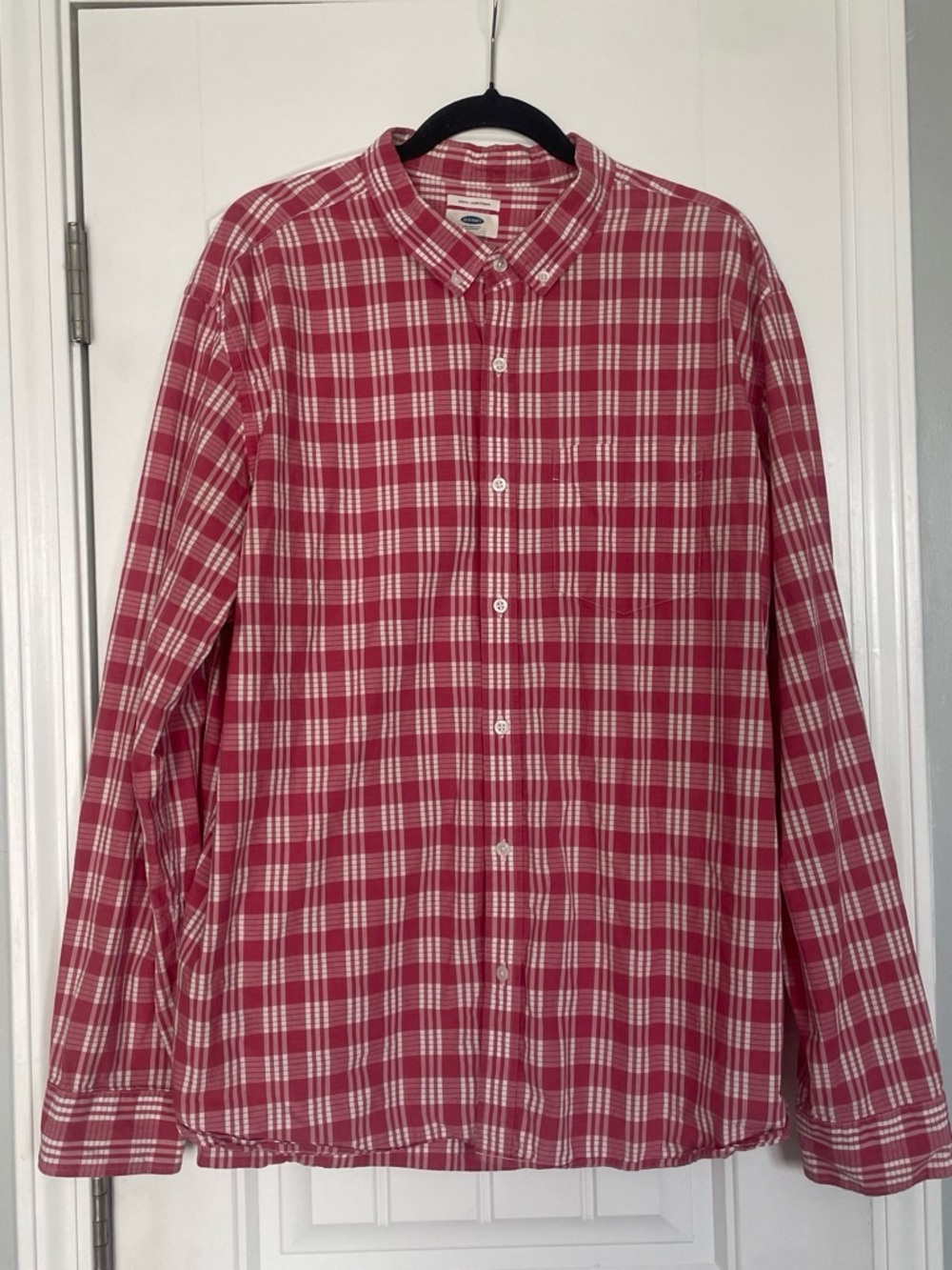 Old Navy Mens XXL Tall Plaid Button Down Shirt Red Blue Classic Fit
Shirt